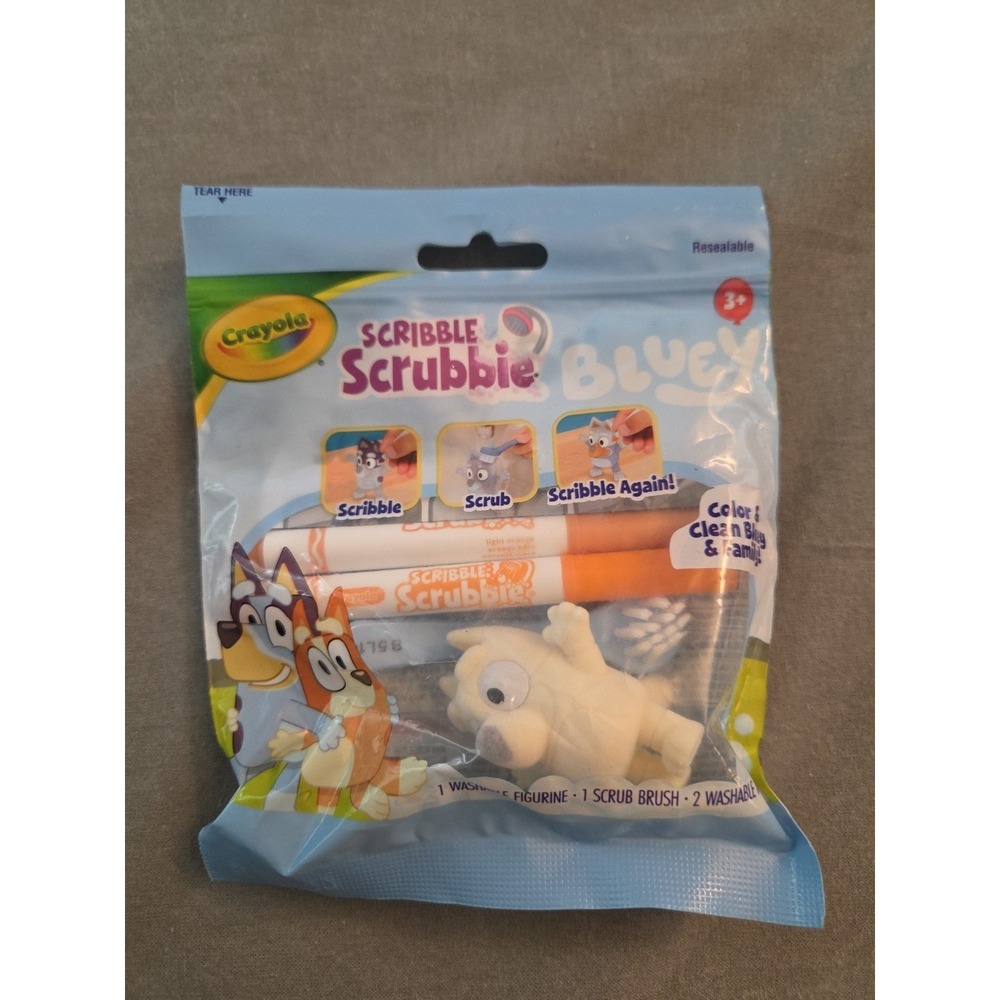 Crayola Scribble Scrubbies Colorable‎ Bluey Toy Figurines BINGO